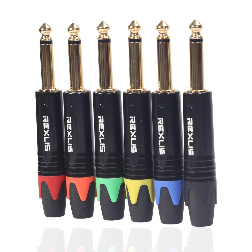 2 Pieces 6.35mm 1/4 inch Stereo Jack Plug For DIY Audio Soldering For Microphone Guitar