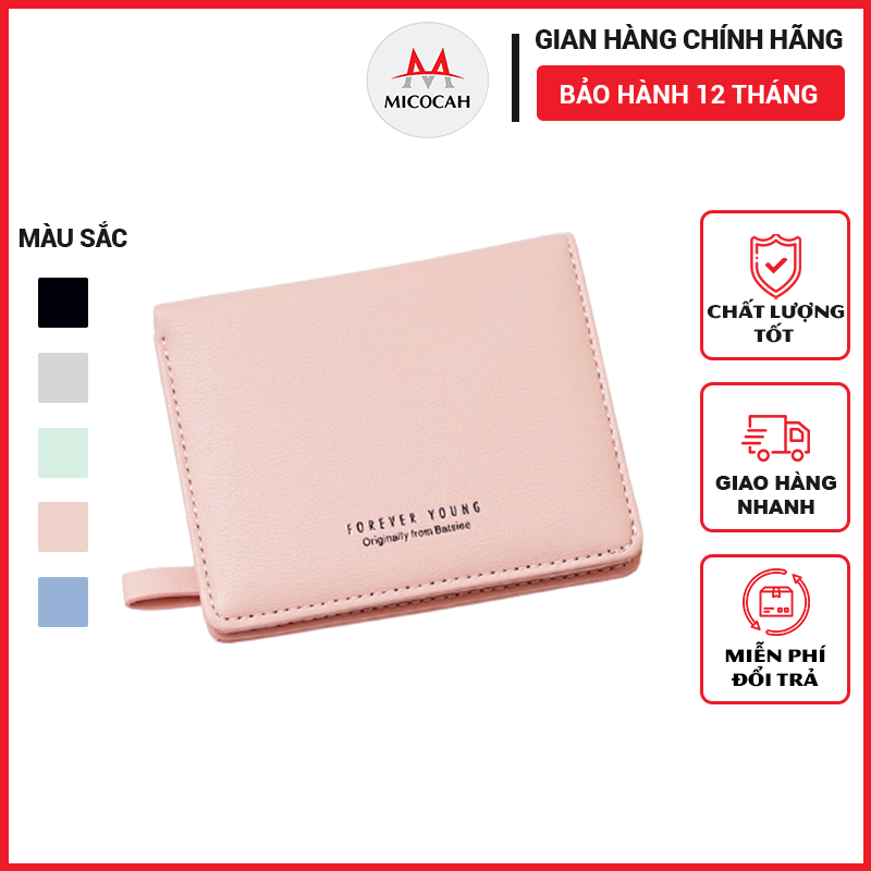 Ví Nữ Mini Cầm Tay FOREVER YOUNG Dáng Vuông Gập 2 Nhỏ Gọn Nhiều Ngăn Da Cao Cấp Cực Đẹp FY29