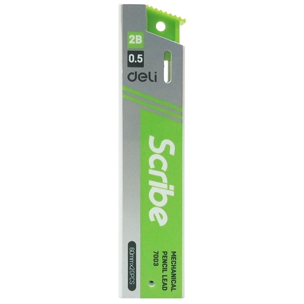 Ruột Chì 2B 0.5mm - Deli N7003 - Hộp xanh lá