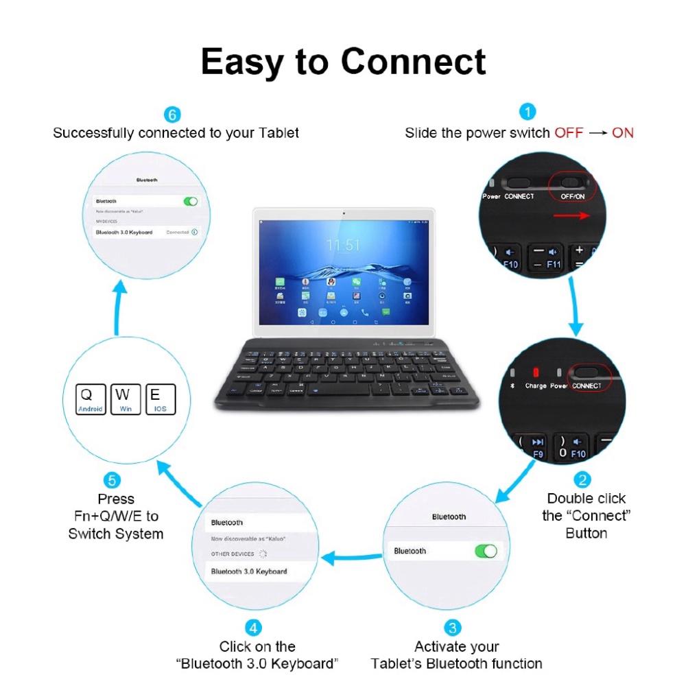 Bàn phím không dây Bluetooth mini dùng được cho IOS Android Windows