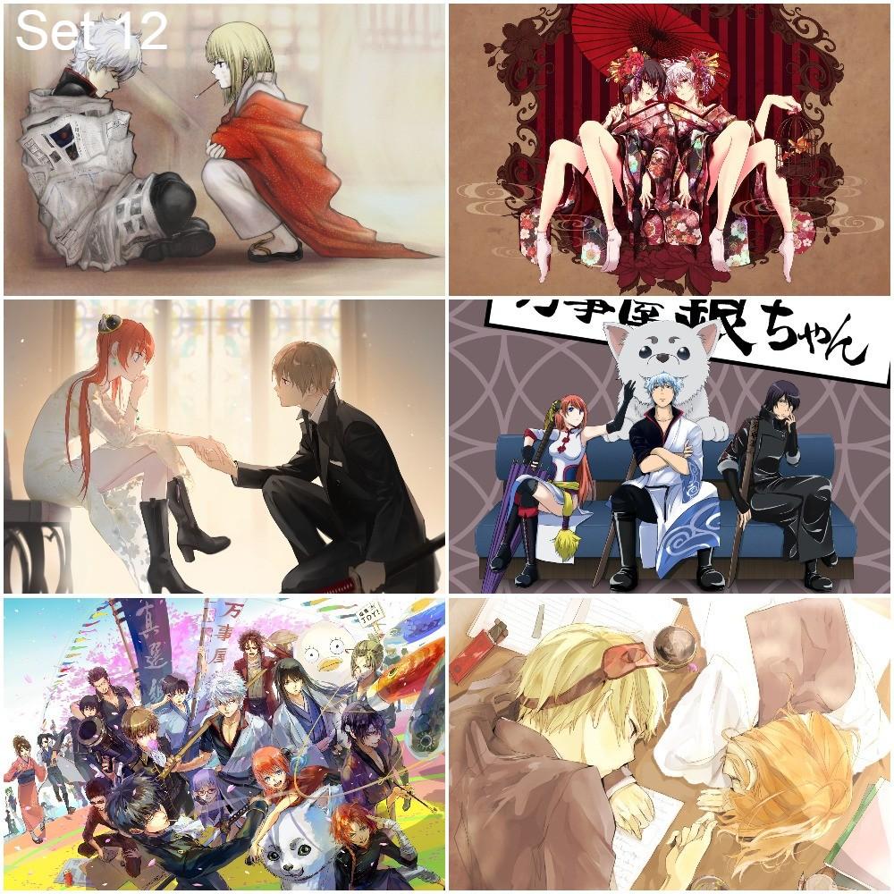 Bộ 6 Áp phích - Poster Anime Gintama - Linh hồn bạc - A3, A4, A5