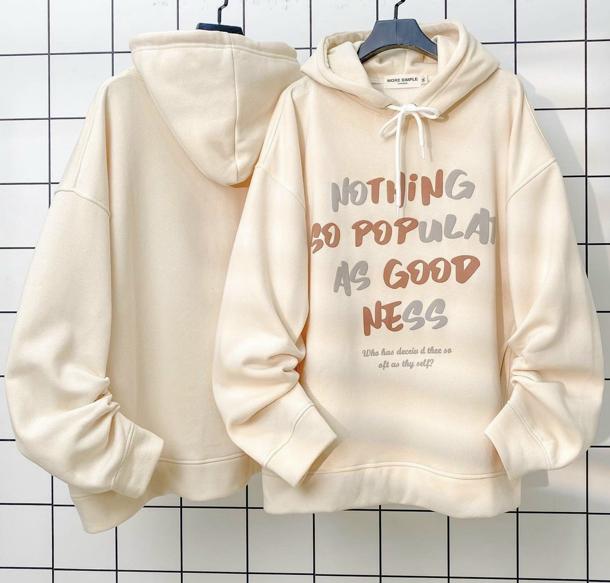 Hoodie POPU Nothing Nam nữ unisex form rộng chất nỉ bông dày dặn - hoodie chui đầu có mũ Oversize