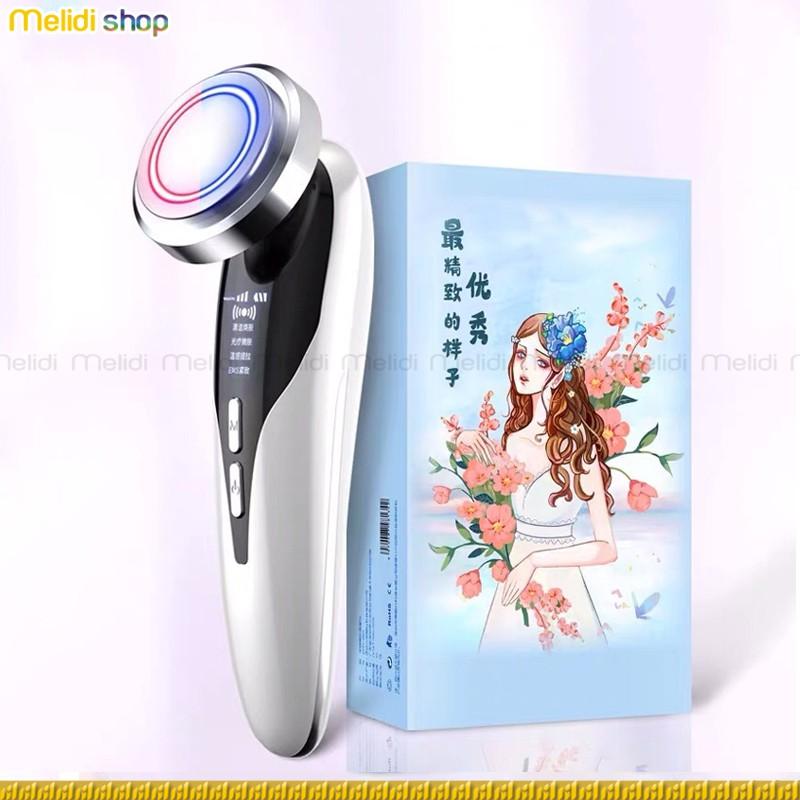 PINKi E2 - Máy Massage Mặt, Dụng Cụ Mát Xa Mặt, Nâng Cơ, Đẩy Dưỡng Chất, Cảm Ứng Rung Trên Da, Đèn ion Làm Nóng Cao Cấp - Trắng