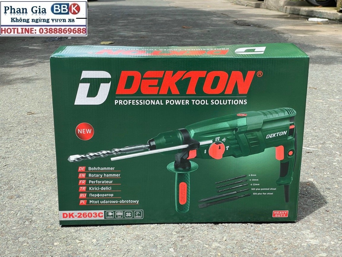 Máy khoan đục bê tông 3 chức năng Dekton DK 2603C công suất 1050W