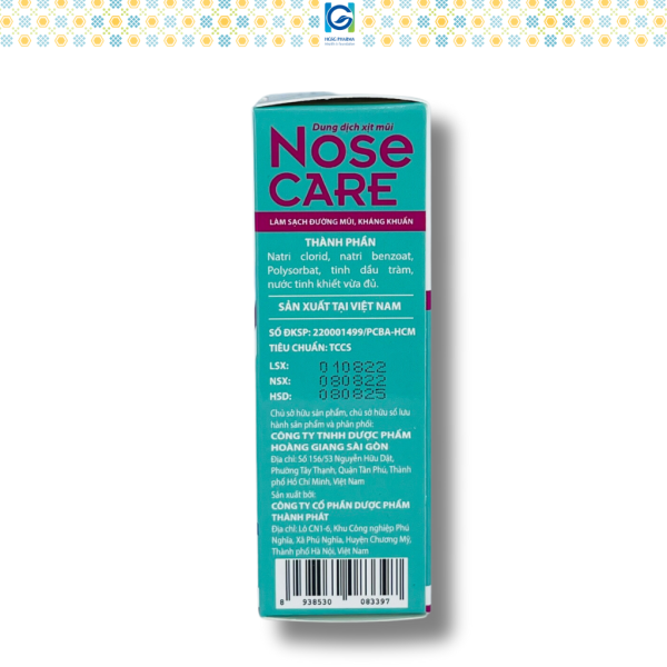 Dung dịch xịt mũi HGSG pharma NOSE CARE