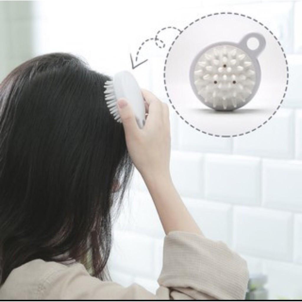 Lược gội đầu Silicon Nhật MÀU TRẮNG - Giảm rụng tóc - Kích thích mọc tóc, Massage da đầu