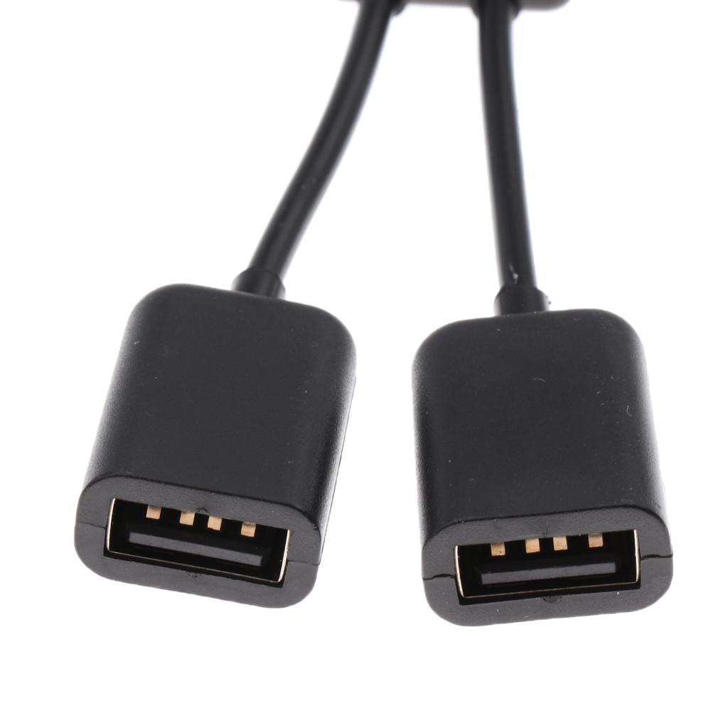 2 in 1 Type C to Dual USB Adapter Power Charger OTG Cable Splitter Adapter