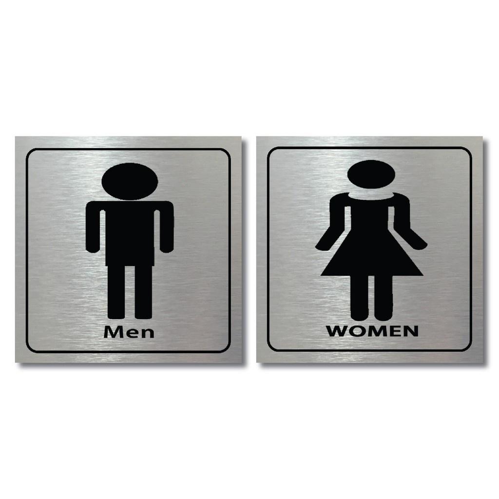 Bảng lối đi nhà vệ sinh nam nữ -WC cao cấp có keo 2 mặt