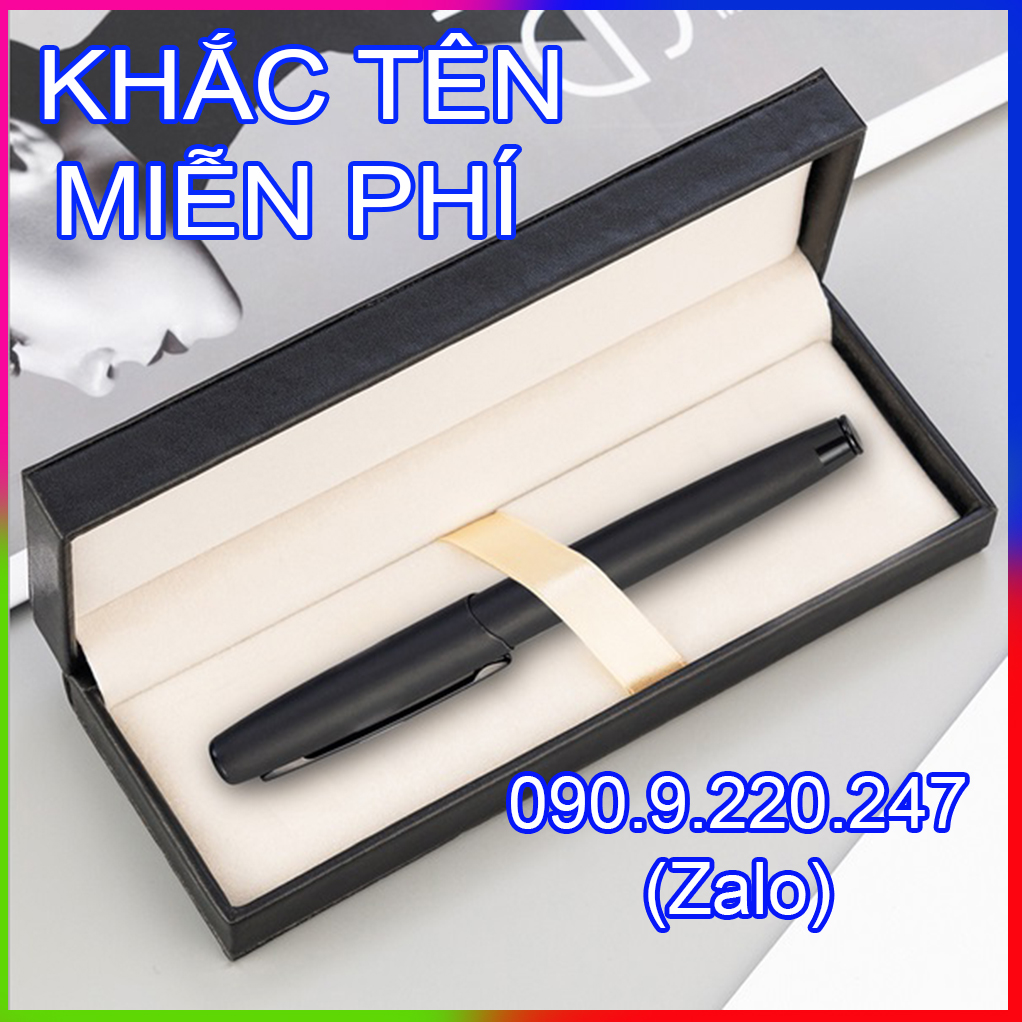 (Gift)Bút ký khắc tên cao cấp Doanh nhân LC032, Tesla sơn nhám, mực mịn đều ở mọi góc nghiêng