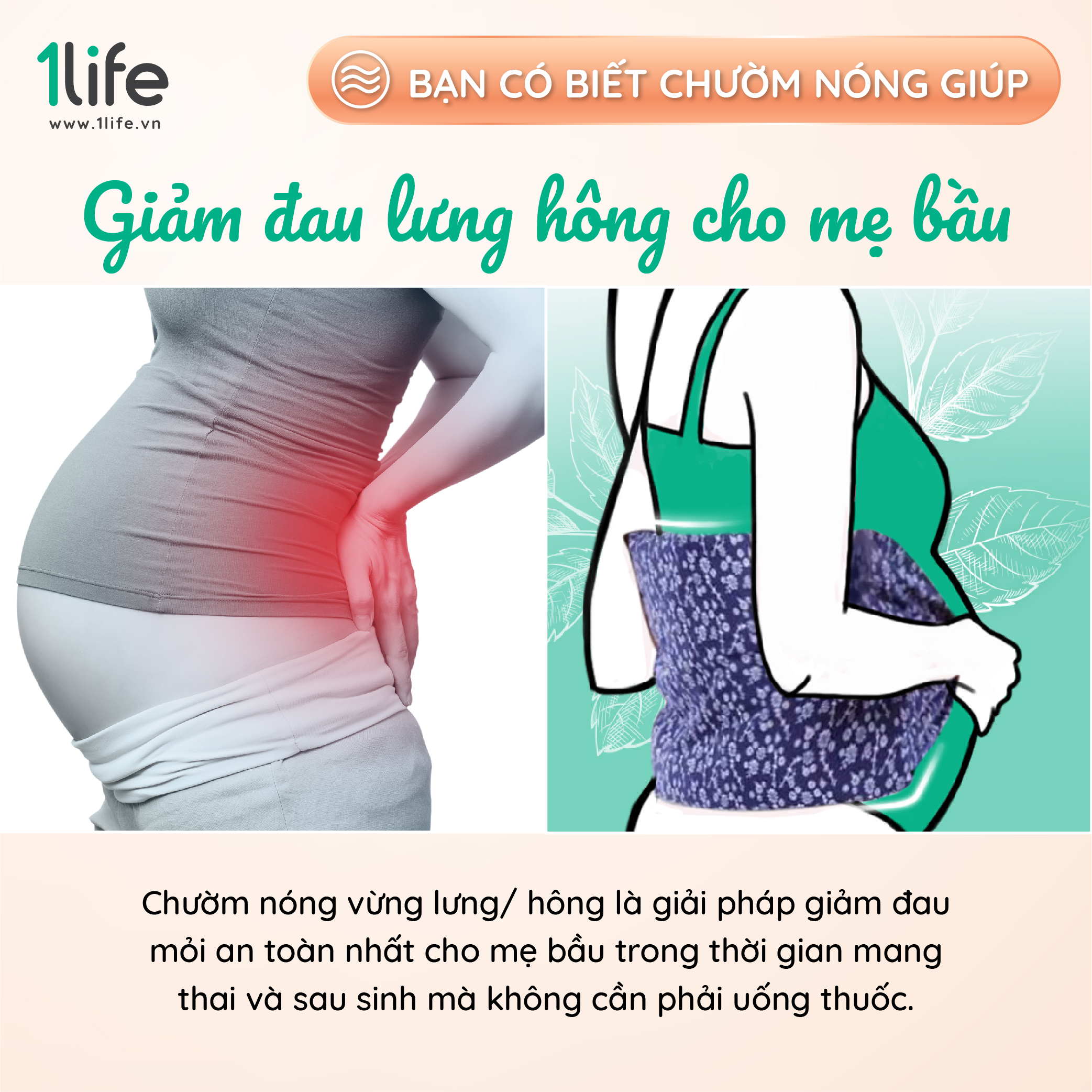 Túi Chườm Thảo Mộc Lưng , Bụng 1Life Hot &amp; Cold Herbal Pack