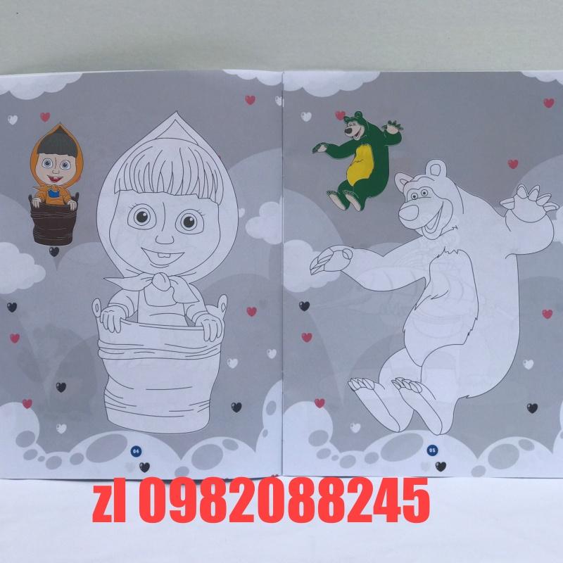 Tập/vở bé tô màu cô bé MASHA và chú Gấu xiếc