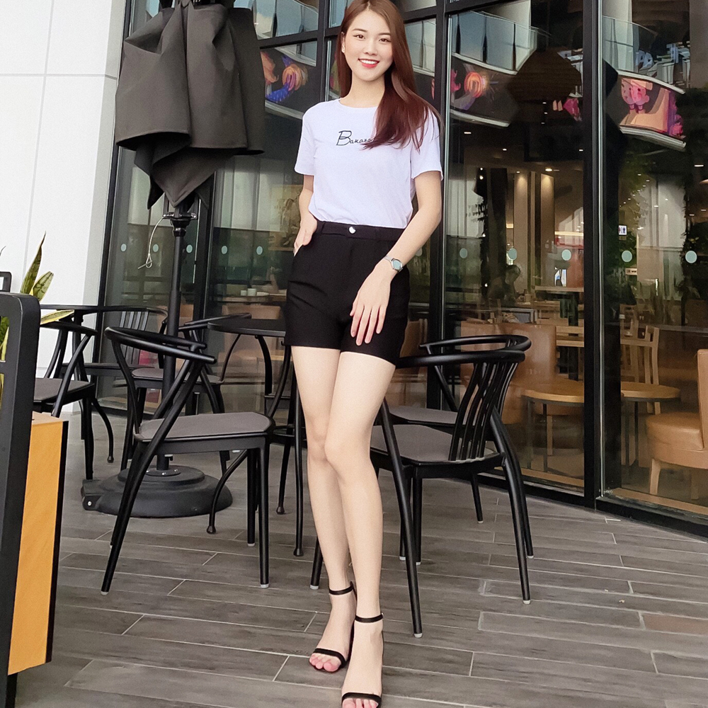 Quần short nữ Blue Chic cạp cao đùi ngắn chất vải Umi Hàn cao cấp co giãn tôn dáng đồ mặc nhà