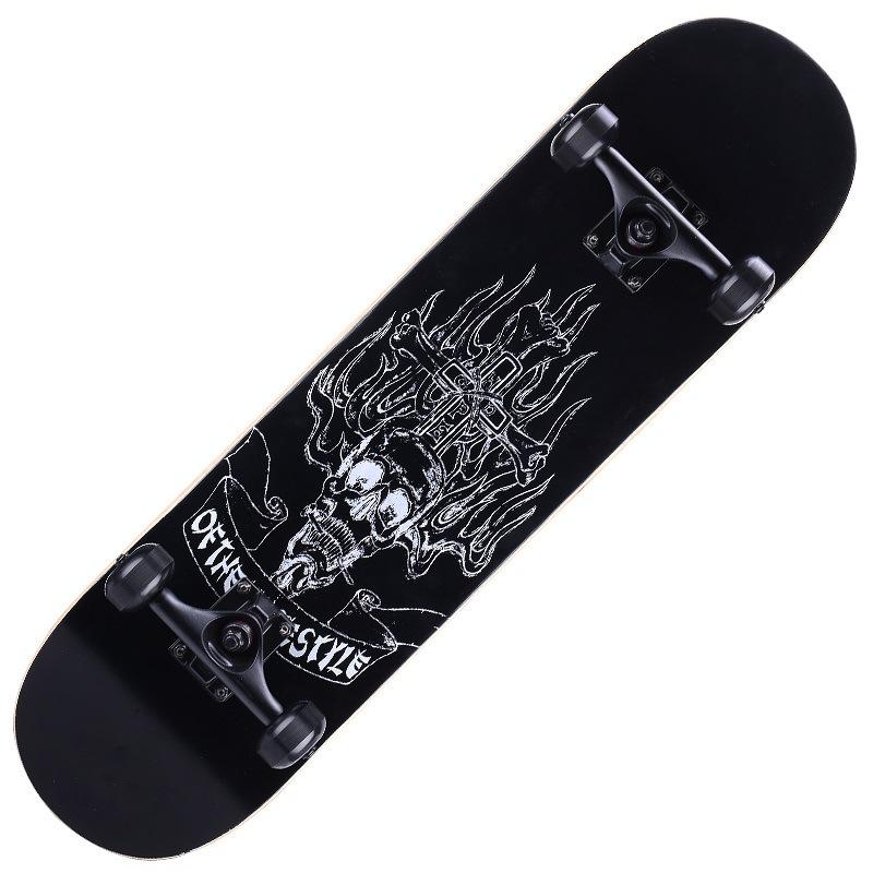 Ván Trượt Mặt Nhám Skateboard Chuẩn Thi Đấu, Mặt Nhám Bánh PU + Khung Hợp Kim Nhôm