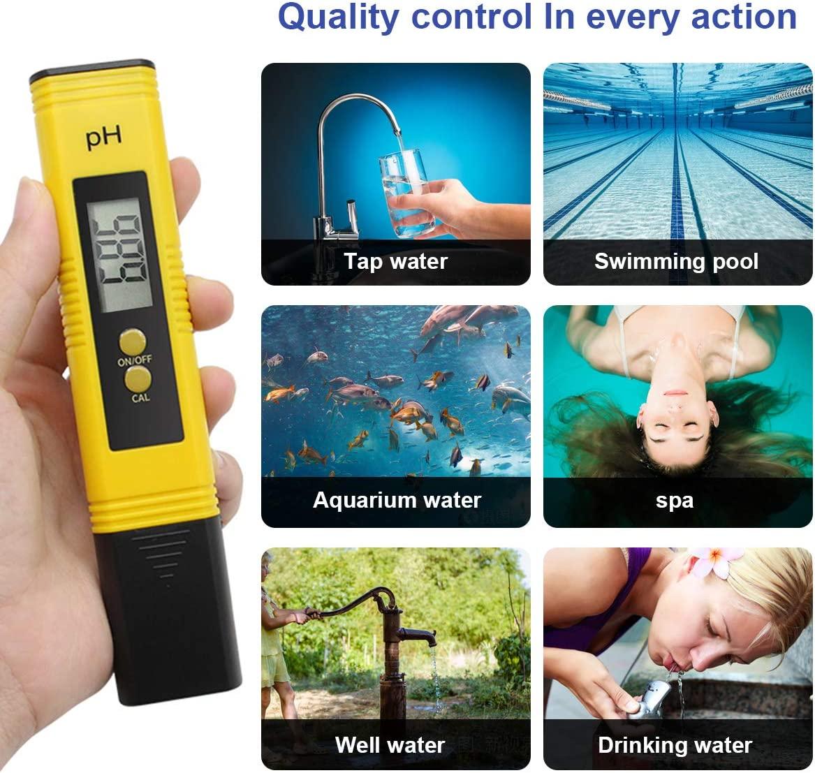 Công cụ đo nhiệt độ hàm lượng nước ATCU với mức đo độ Ph của 0-14, người kiểm tra nhiệt độ gia đình, thích hợp cho nước uống, nước hồ bơi và nước thủy cung.