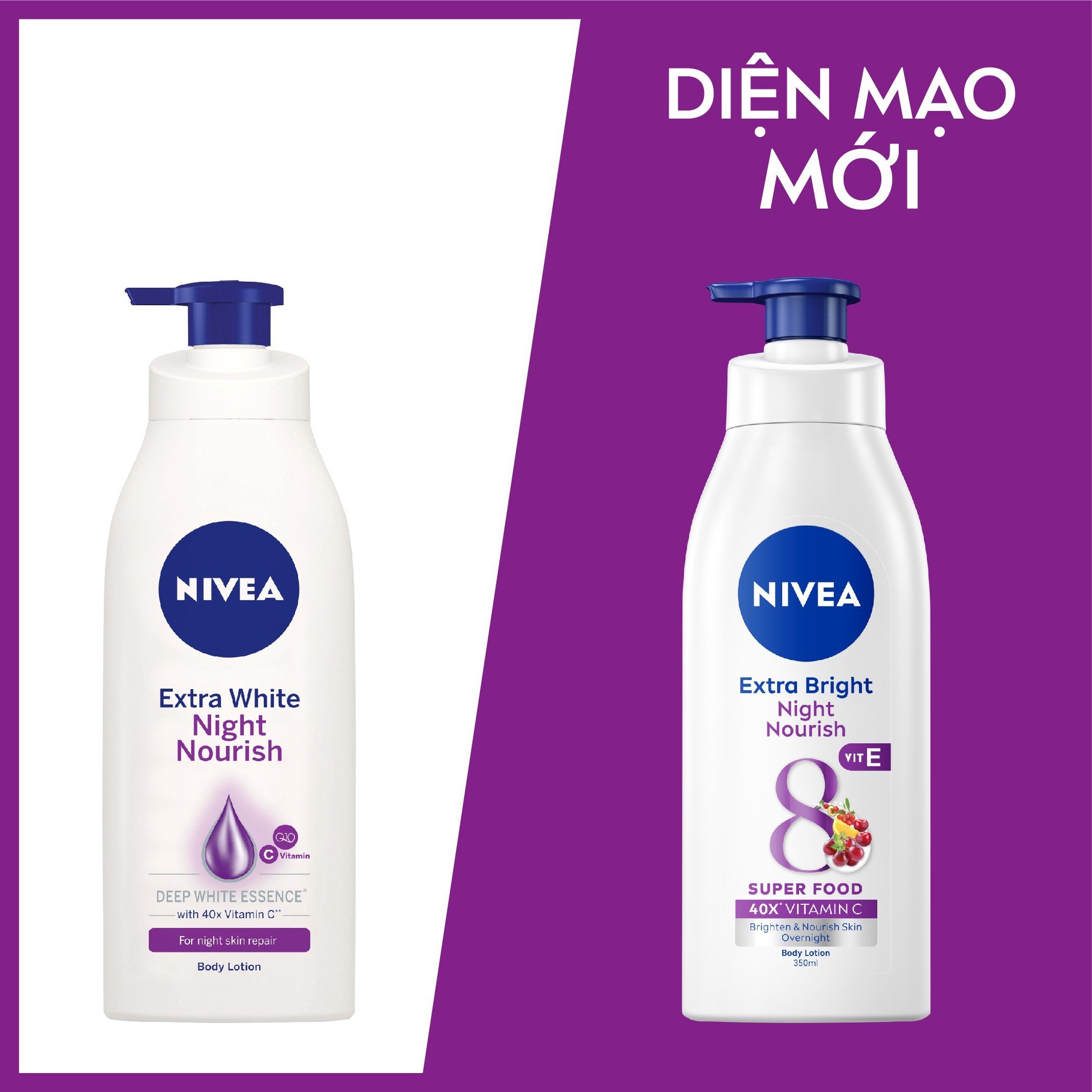 Bộ 2 Sữa Dưỡng Thể NIVEA Sáng Da Ban Đêm – 98412