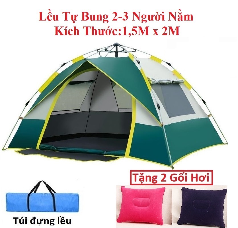 Lều cắm trại cho 3-5 người lều picnic tự động, lều dã ngoại 1 cửa chính 3 cửa sổ, chống nắng, mưa chống tia UV