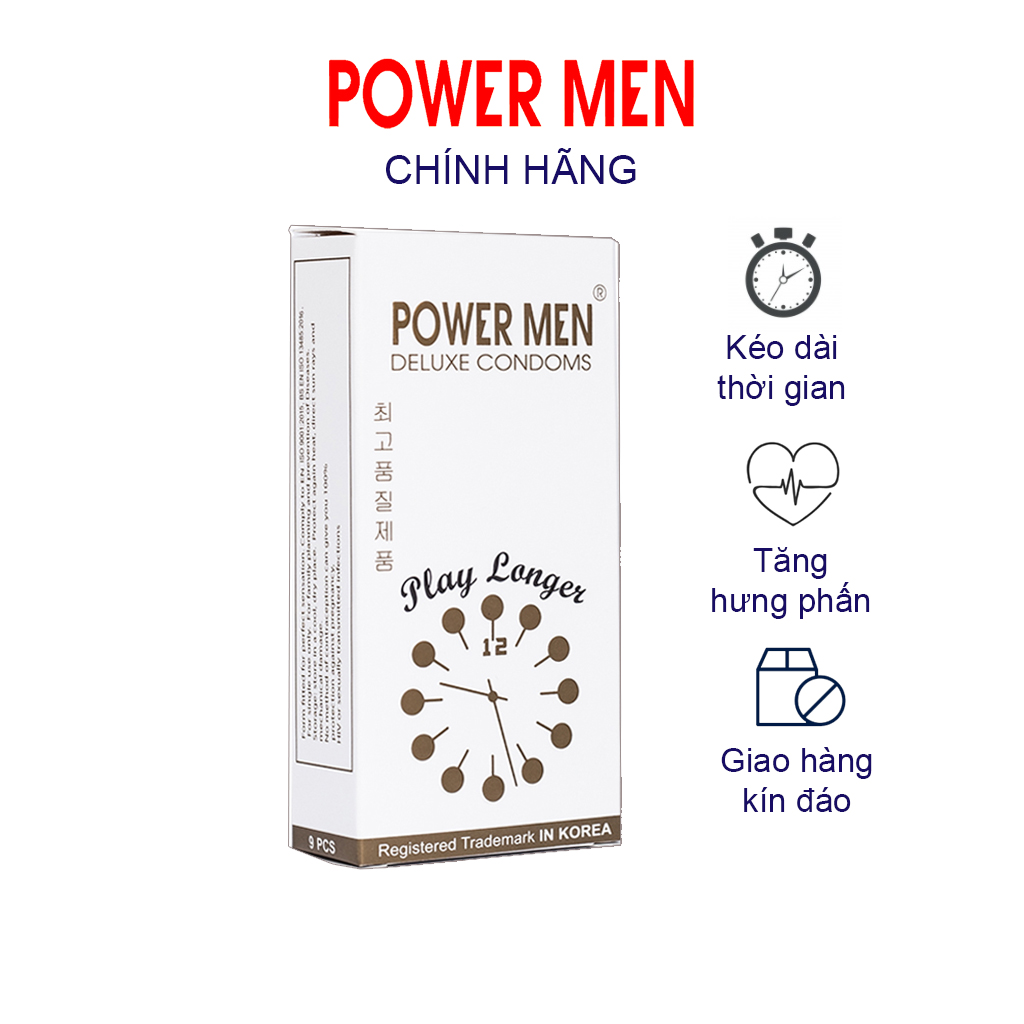 Bao cao su POWER MEN gân gai, kéo dài thời gian 9 chiếc