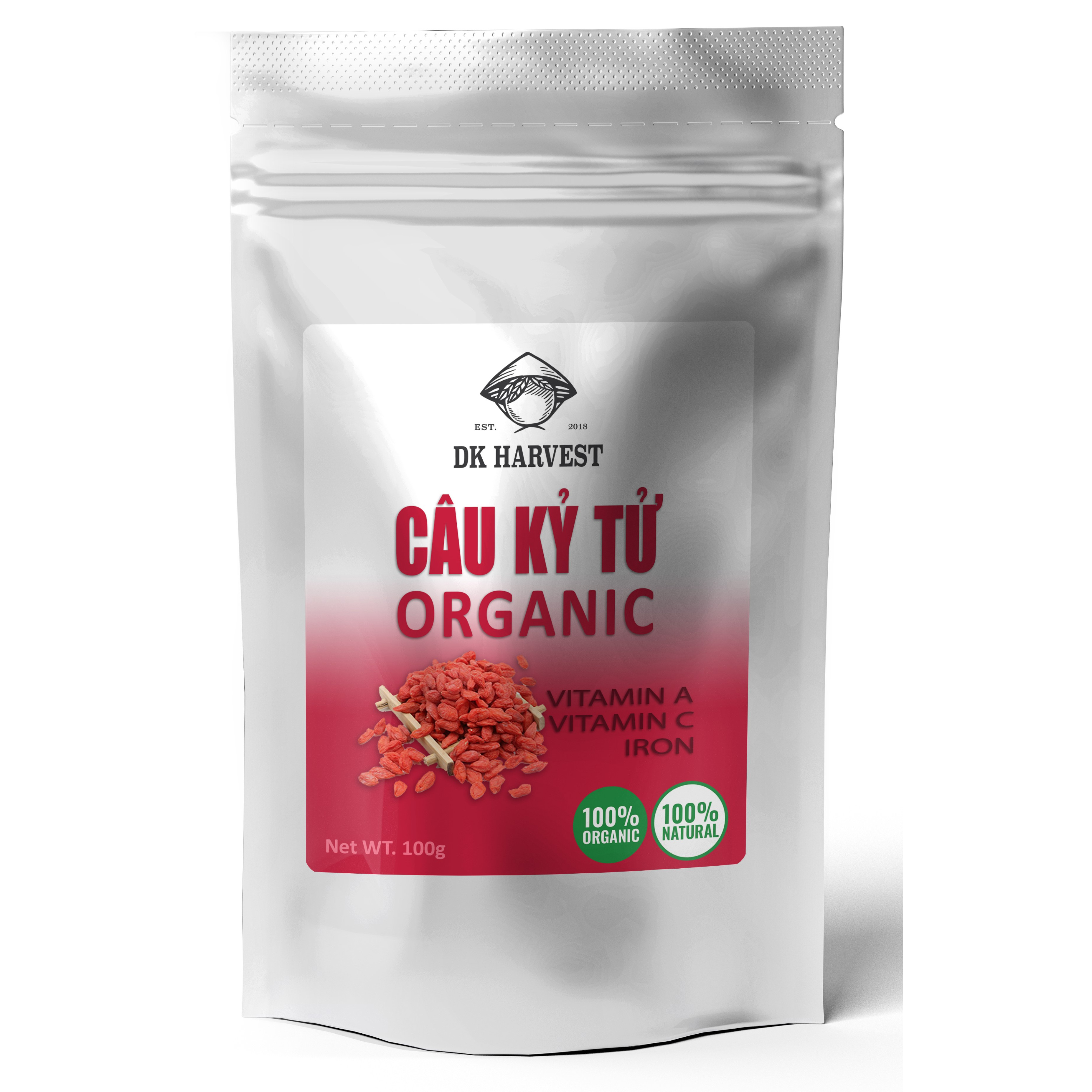 Câu Kỷ Tử Organic DK Harvest Loại Cao Cấp Nhập Khẩu - Khối Lượng 100g/200g - tác dụng tăng cường hệ miễn dịch