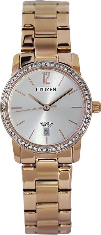 Đồng Hồ Nữ Citizen Đính Đá Swarovski Dây Thép Không Gỉ EU6039-86A - Mặt Trắng