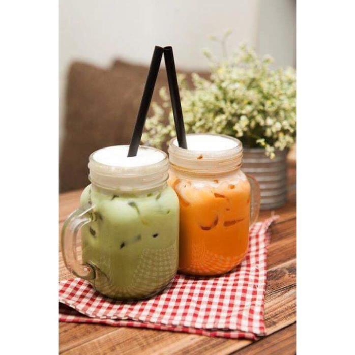 Ly thủy tinh quai 500ml có nắp nhôm kín