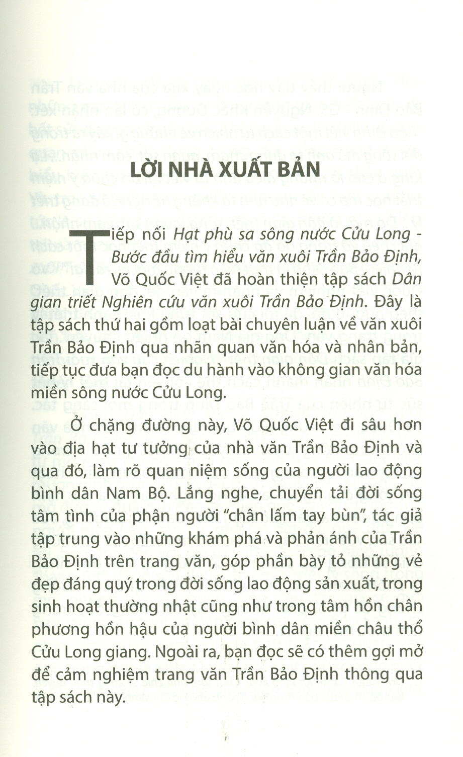 Dân Gian Triết - Nghiên cứu văn xuôi Trần Bảo Định