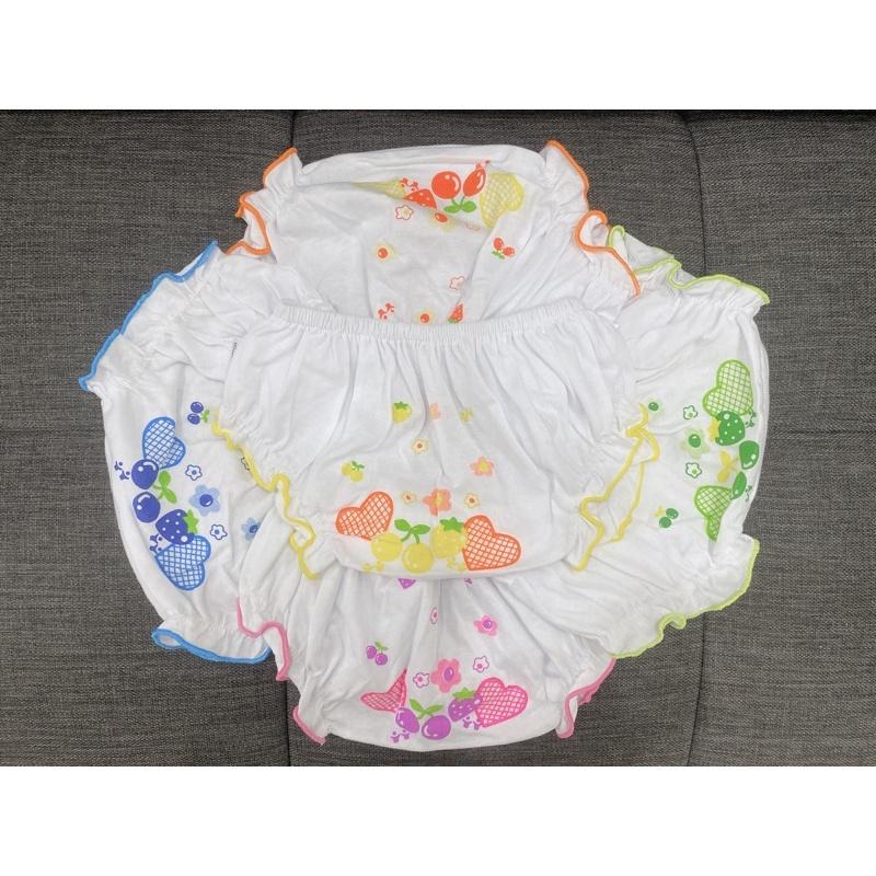 Quần lót/quần chip trắng, quần cotton in họa tiết mông mặc váy cho bé gái từ 8-16kg