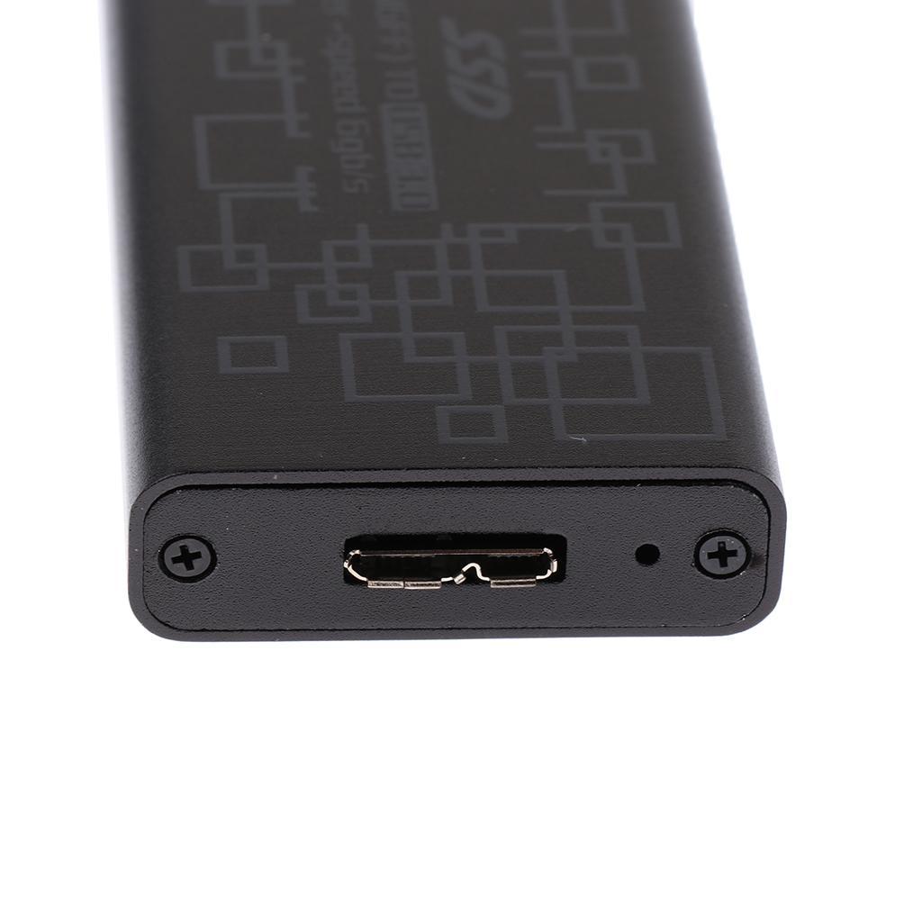 M.2 SSD to USB 3.0 External HDD Case Enclosure Adapter Converter Black