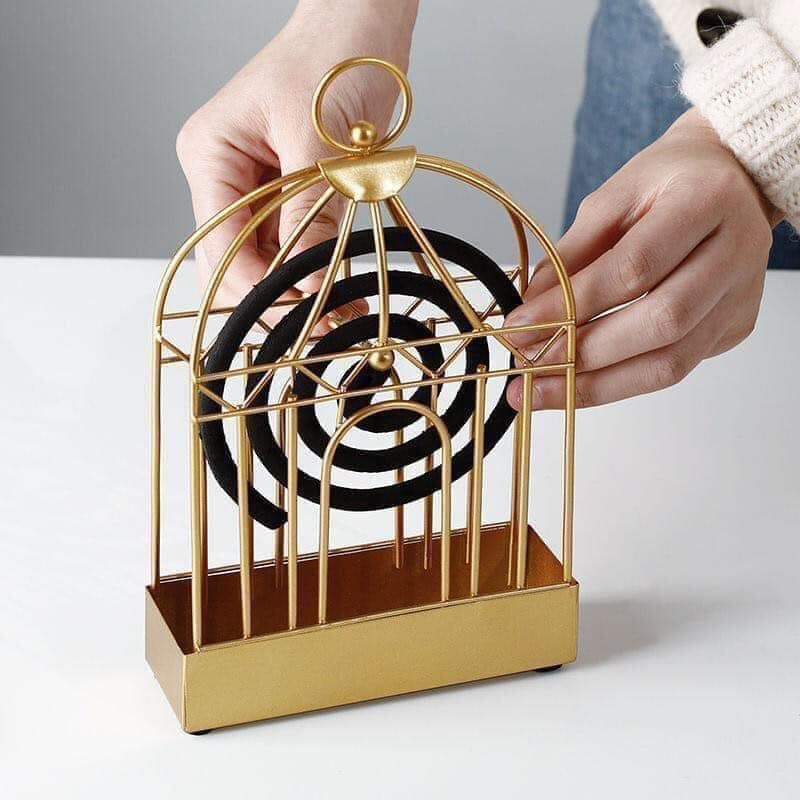 Đế đốt nhang muỗi, hương muỗi hình lồng chim – Lồng treo hương bắt muỗi