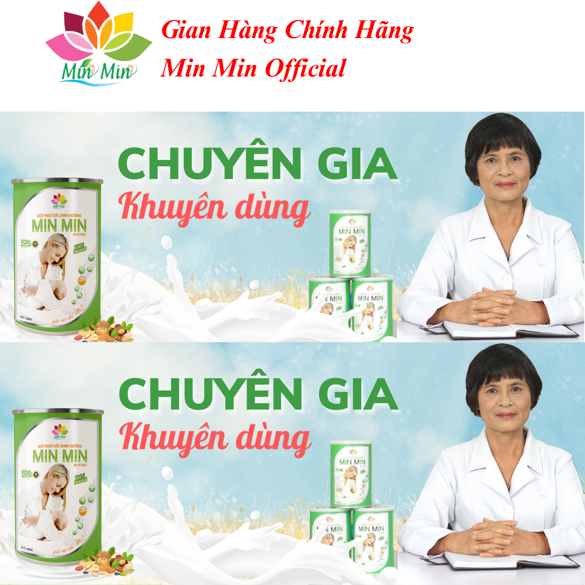 COMBO 2 Hộp 1Kg Ngũ Cốc Cao Cấp Lợi Sữa Min Min 30 Hạt - Chuyên Lợi Sữa và Phụ Hồi Sức Khỏe Sau Sinh