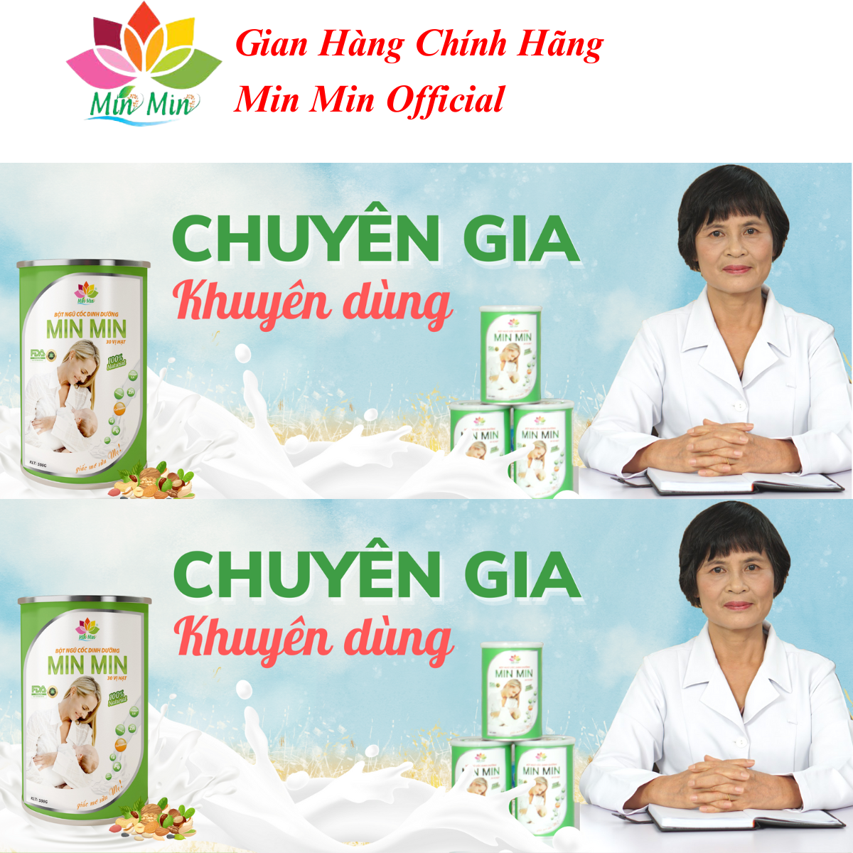 COMBO 2 Hộp 1Kg Ngũ Cốc Cao Cấp Lợi Sữa Min Min 30 Hạt - Chuyên Lợi Sữa và Phụ Hồi Sức Khỏe Sau Sinh (1 Hộp 500Gr)