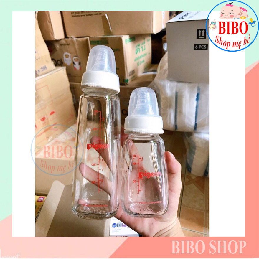 BÌNH SỮA THỦY TINH MẪU MỚI PIGEON