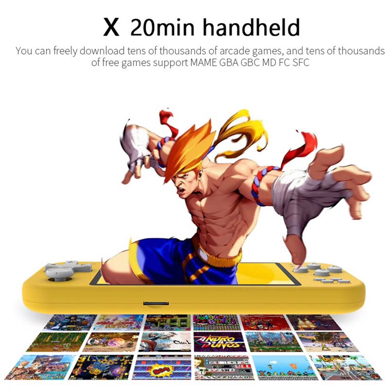 Máy chơi game cầm tay Vinetteam X20 mini 4.3 inch bộ nhớ 8GB tích hợp hơn 1000 trò chơi MP3, MP4 phong cách Retro - hàng chính hãng