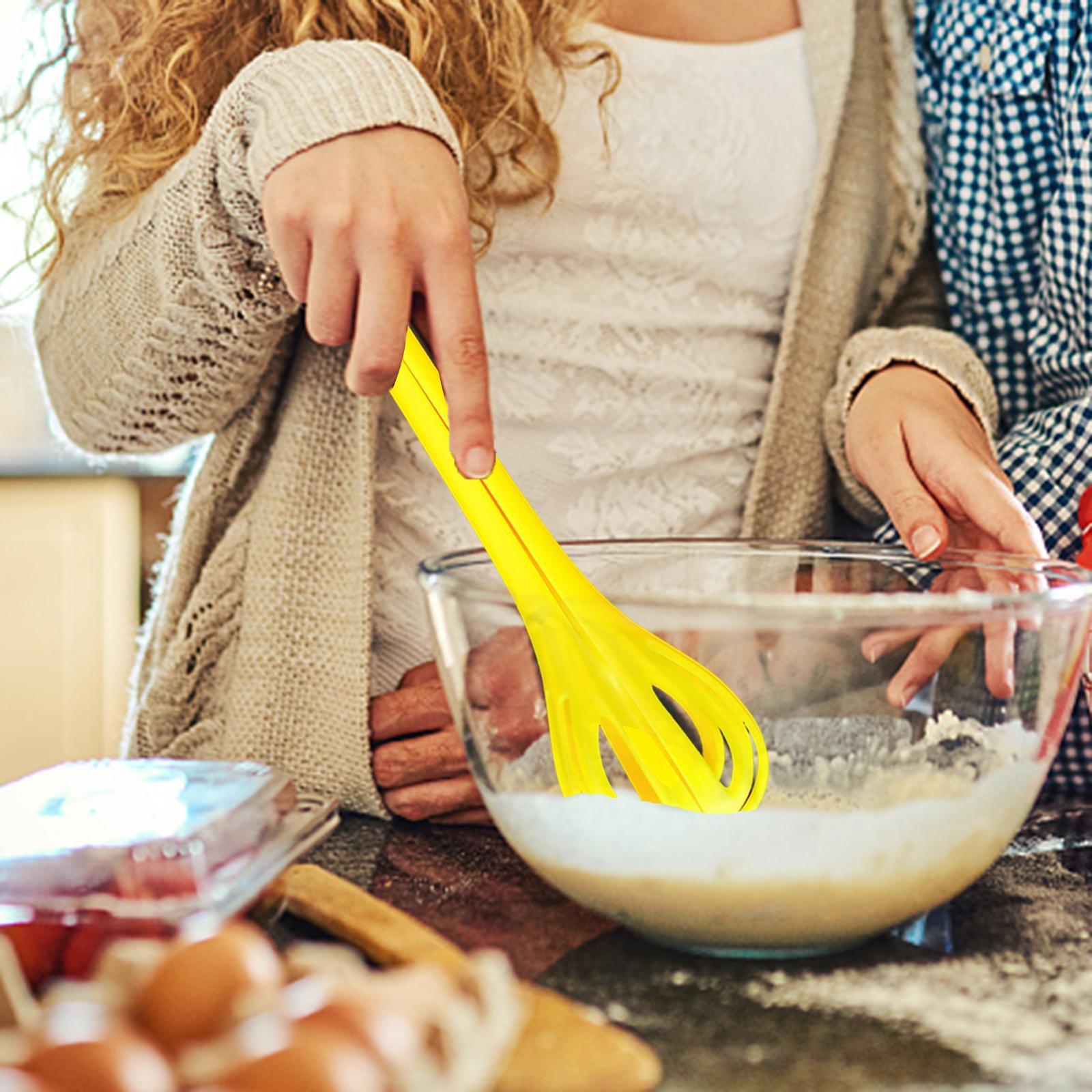 Versatile Egg Beater Whisk with Hanging Holes Noodle Tongs for Stirring Baking Blending
