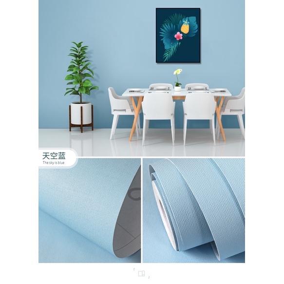 Giấy dán tường trơn pastel _10m decal giấy dán tường sẵn keo 10m*45cm