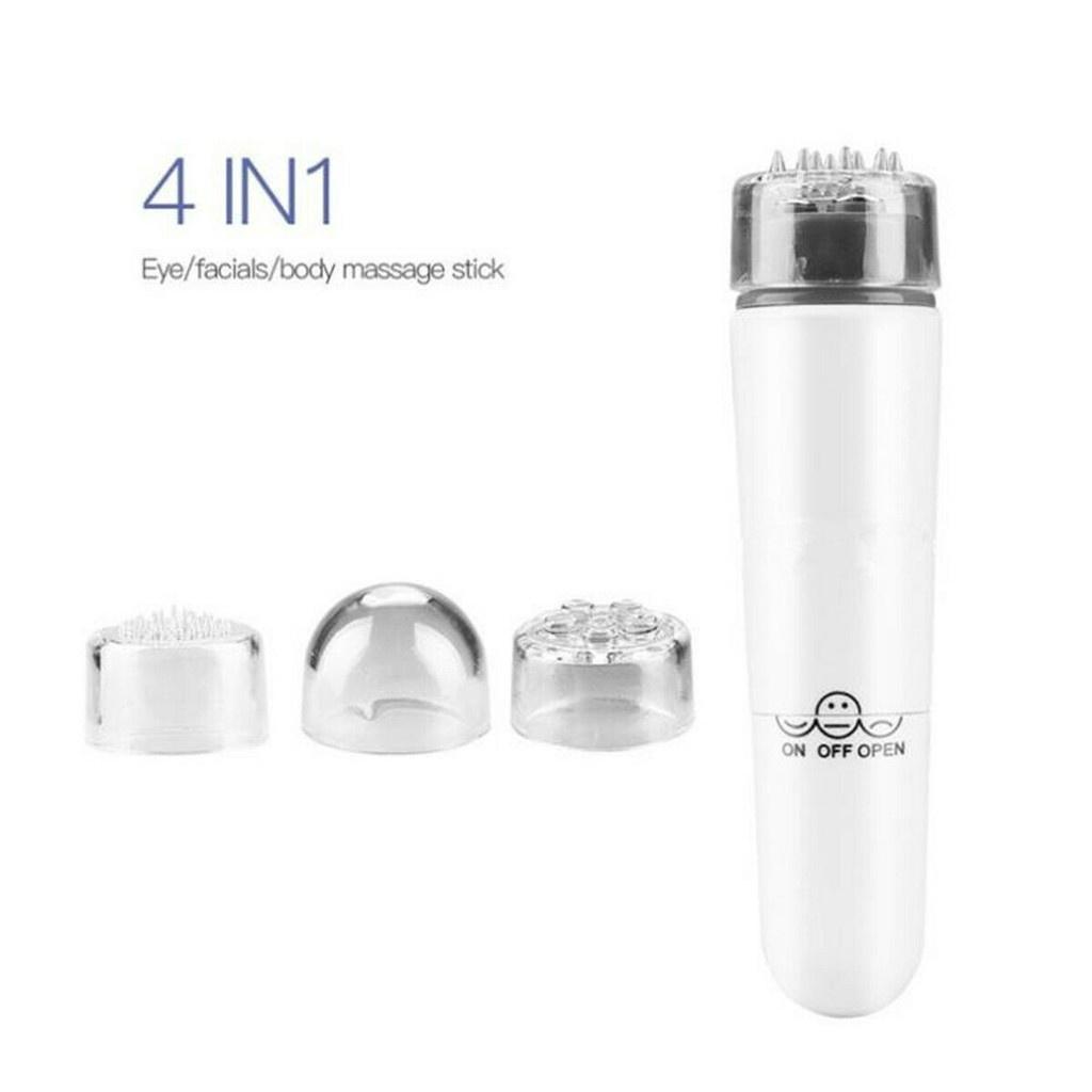 Máy Massage Mắt Mini Cầm Tay 4 Đầu Thay Cây Lăn Mặt Nâng Cơ