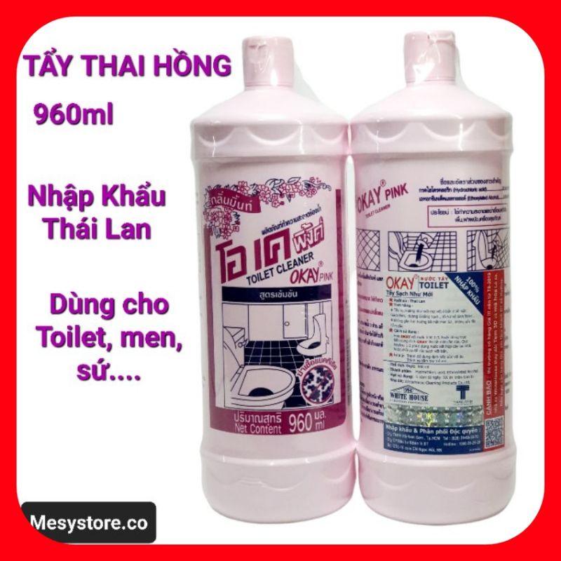 Combo 2 Chai Nước Tẩy Tolet Thái Lan 960ml - Dung Dịch Tẩy Hồng Tẩy Bồn Cầu Siêu Sạch