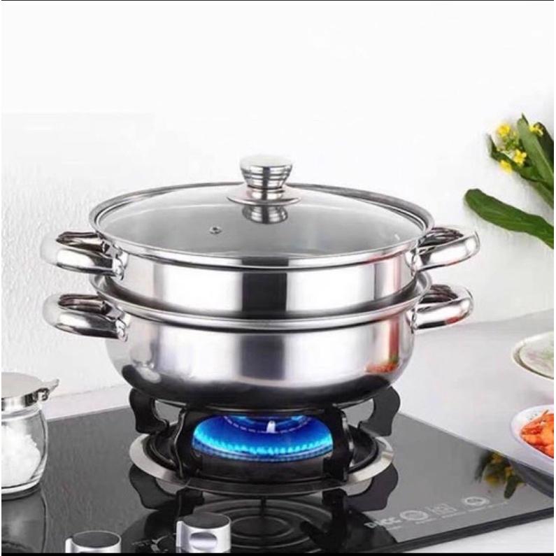 -- NỒI XỬNG HẤP INOX 2 TẦNG 28CM --