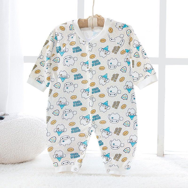 Body Dài Tay Cho Bé Trai, Bé Gái, Bodysuit Liền Thân 100% Cotton