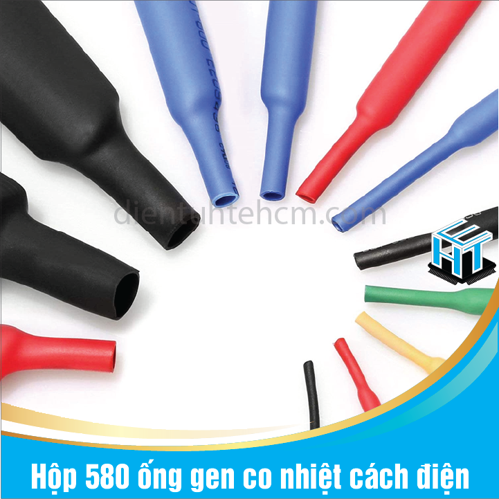 Hộp 580 ống gen co nhiệt cách điện nhiều màu nhiều kích cỡ