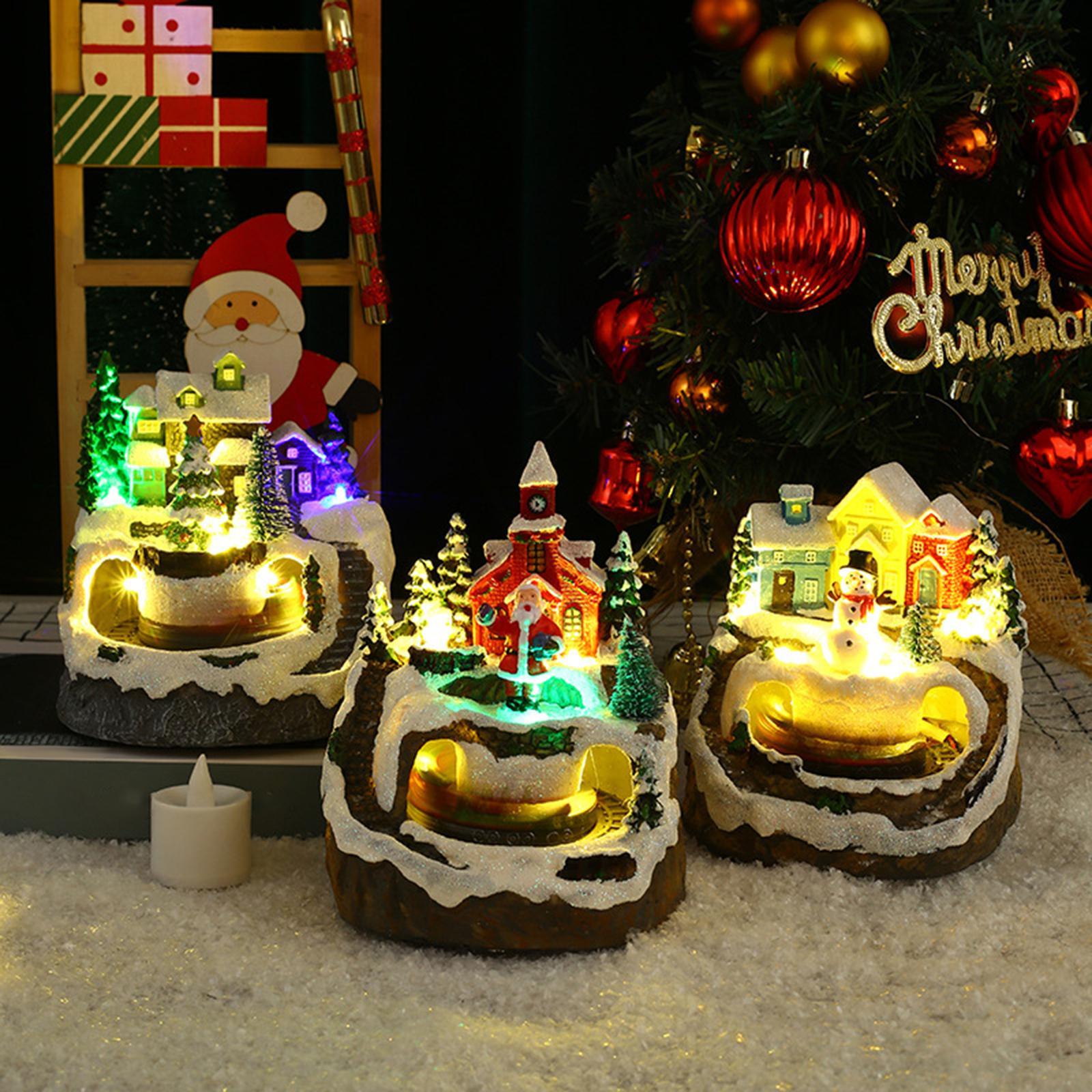 House Collectible Building Ornaments Light up Snow Scene Collection for Bookshelf Holiday Indoor Girls Boys