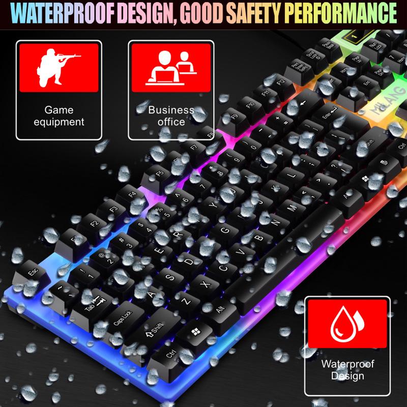 Chuột Bàn Phím Backlit Chuột Và Bàn Phím Chống Nước Dạ Quang Chuột Bàn Phím Punk Combo Bàn Phím Và Chuột Cho Máy Tính Game Thủ