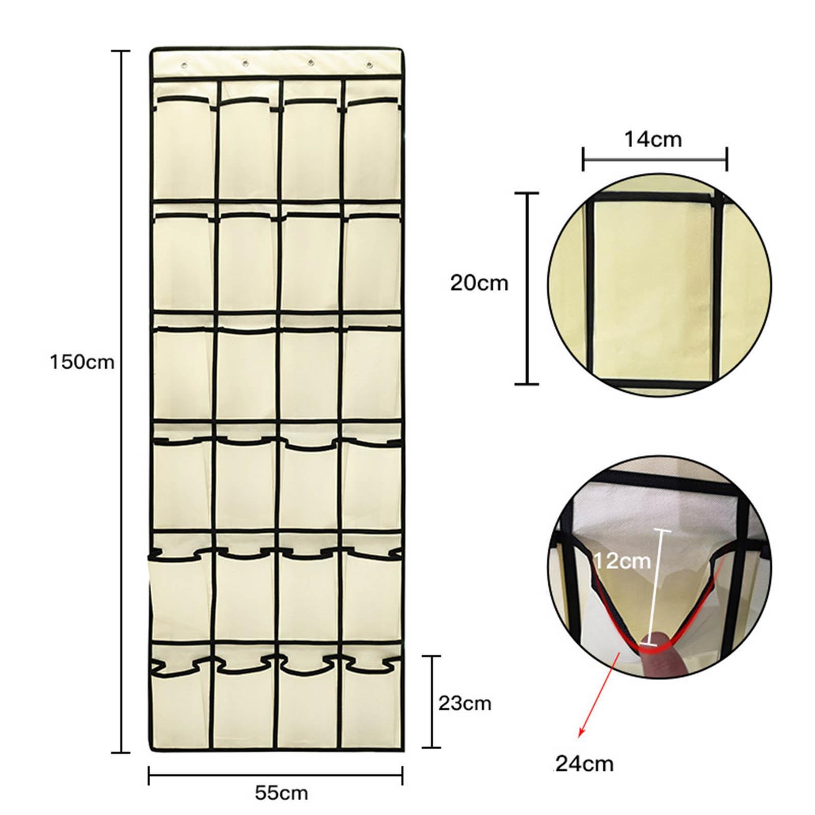 Shoe Organizer 24 Pockets Holder Hanging Space Saver Over The Door for Door
