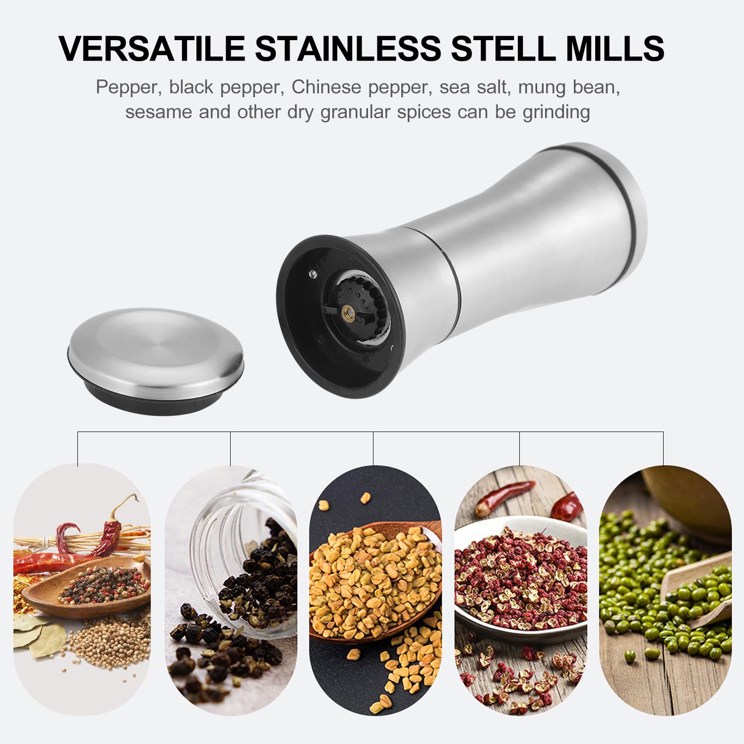 Máy xay muối và hạt tiêu bằng thép không gỉ 304 Có nắp đậy