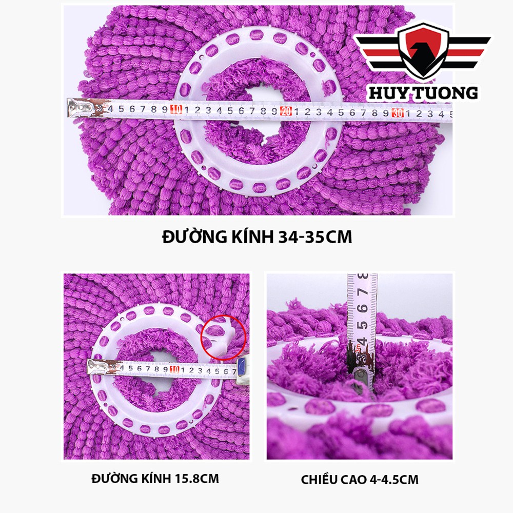 COMBO 4 đầu bông lau nhà lẻ tròn xoay 360 độ cao cấp