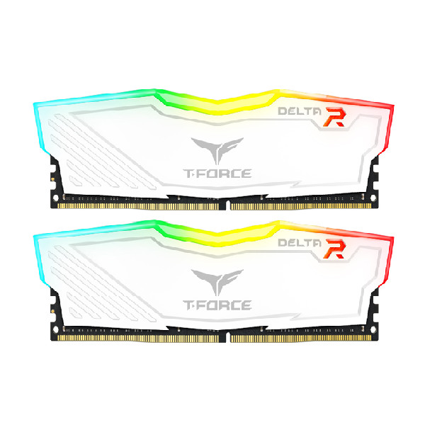 Ram TEAMGROUP T-Force Delta RGB Series 16GB (2 x 8GB) - 3000MHz LED 16,8 triệu màu, tản nhiệt nhôm Trắng - Hàng Chính Hãng