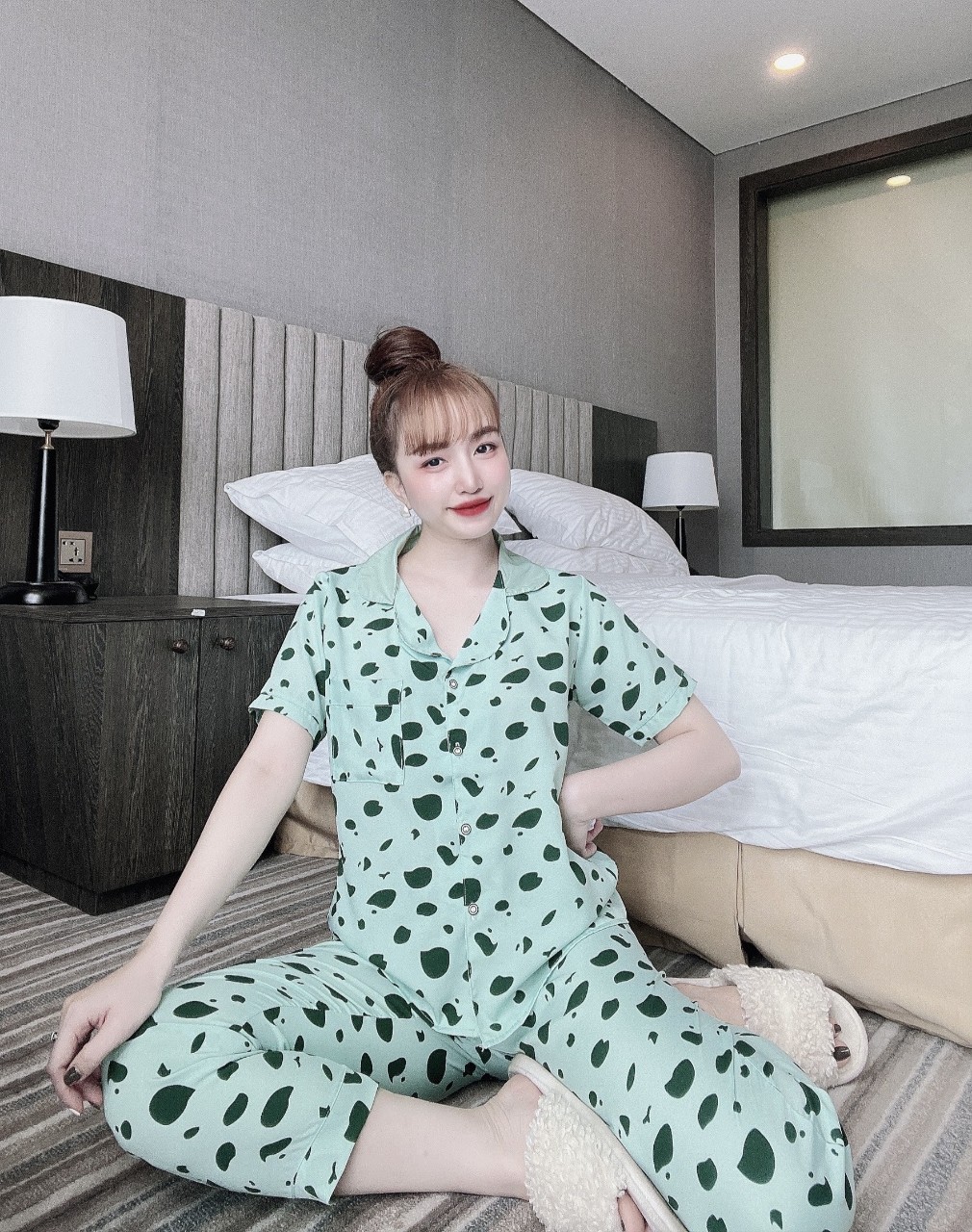 Đồ bộ ngủ pijama, đồ bộ mặc nhà in họa tiết siêu xinh