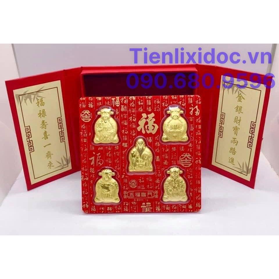 Bộ Qùa Tặng Tết Bộ Ngũ Phúc Lâm Môn Mạ Vàng PHÚC LỘC THỌ TÀI HỶ