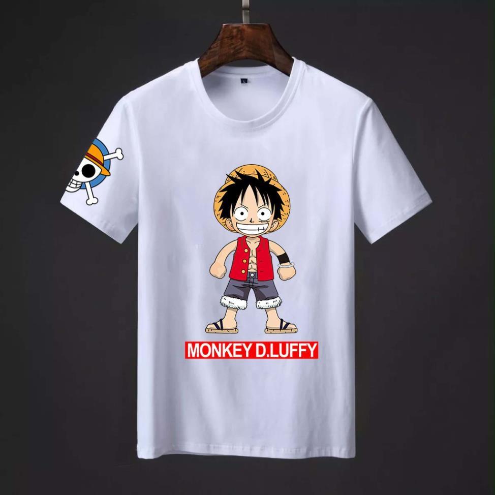 ️FREESHIP️Áo Thun In Hình D. Monkey Luffy Chibi 2 Mẫu Trắng Đen Kèm Logo Cực Đẹp, Cực Chất - Áo Thun One Piece