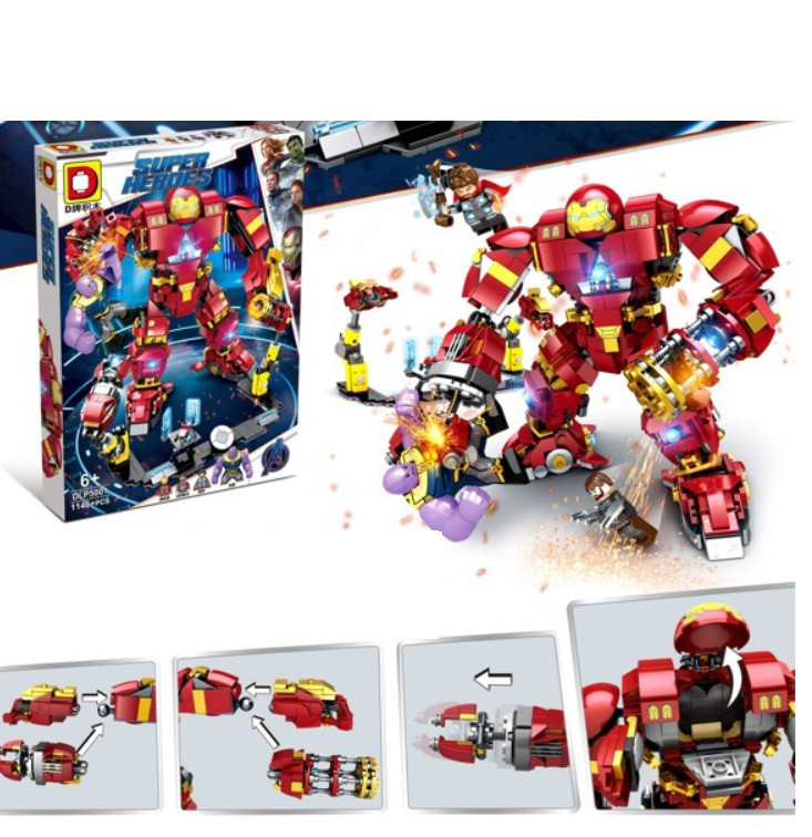 Lắp Ráp Xếp Hình Super Heroes Marvel Mô Hình Bộ giáp Người Sắt Hulbuster Iron Man Chống Lại Thanos Endgame - Đồ Chơi Trẻ Em