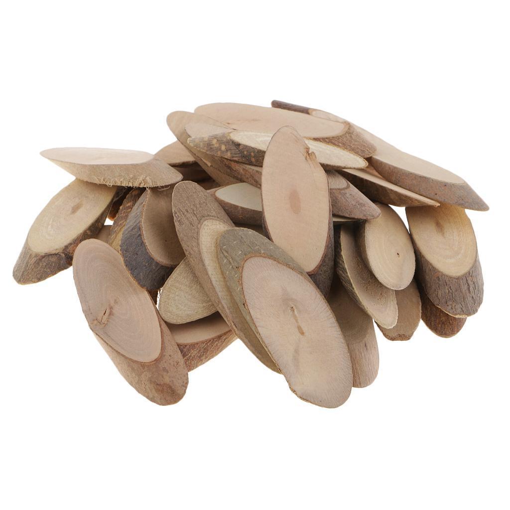 2x 30x Oval Wood Log Slices for DIY Art Craft Wedding Centerpieces Decorations